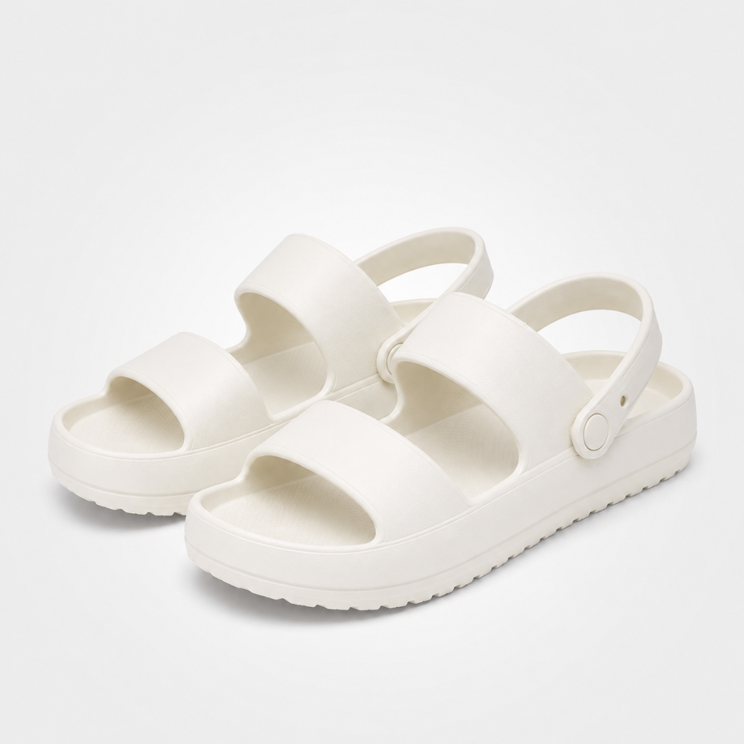 Sandales double bride - plateforme confort, maintien ajustable