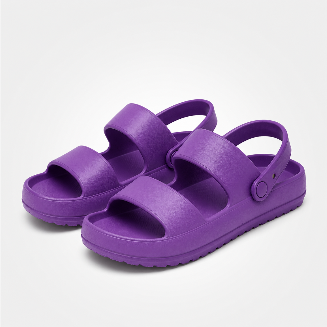 Sandales double bride - plateforme confort, maintien ajustable
