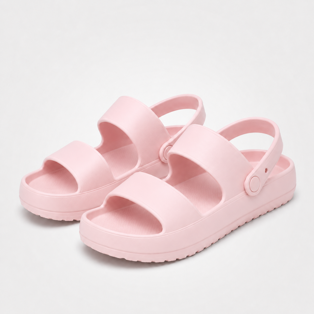 Sandales double bride - plateforme confort, maintien ajustable
