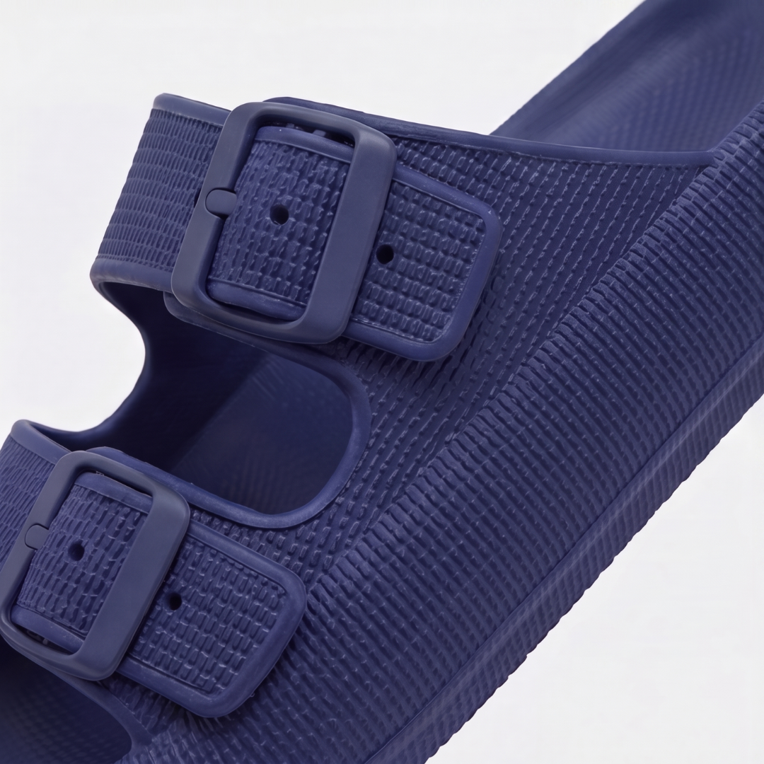 Sandales double bride à boucle - plateforme confort ajustable