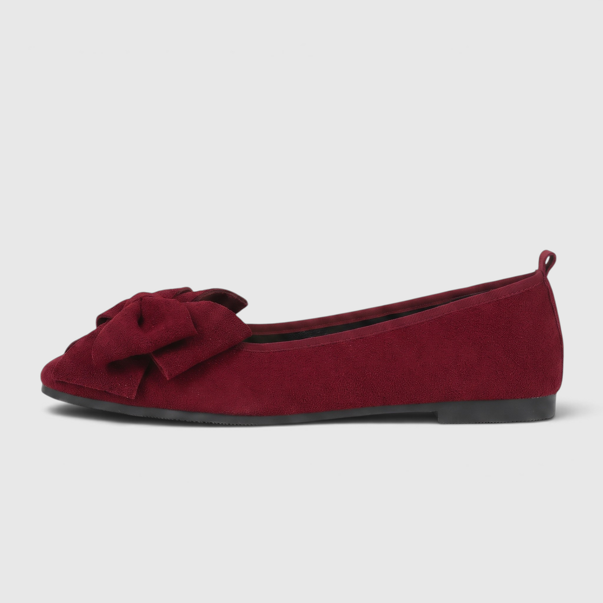Ballerines Plates à Bout Carré & Grand Nœud Papillon en Suédine – Élégance, Douceur & Marche Femme
