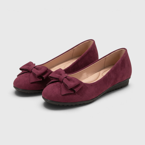 Ballerines Souples en Suédine à Nœud Élégant — Grand Confort & Maintien Quotidien
