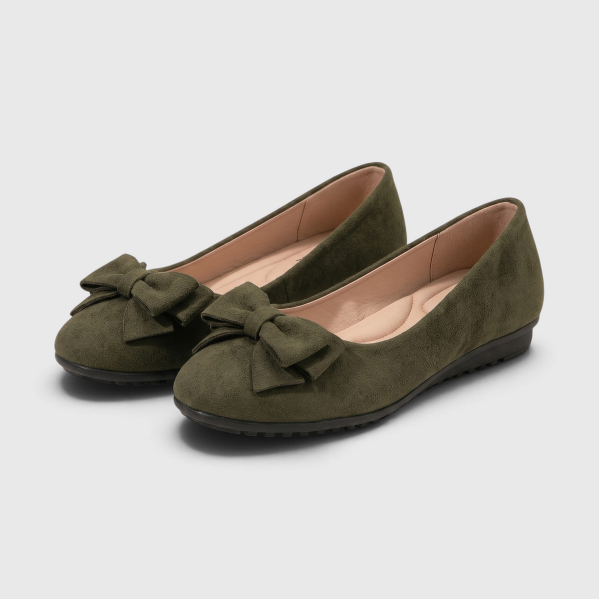 Ballerines Souples en Suédine à Nœud Élégant — Grand Confort & Maintien Quotidien