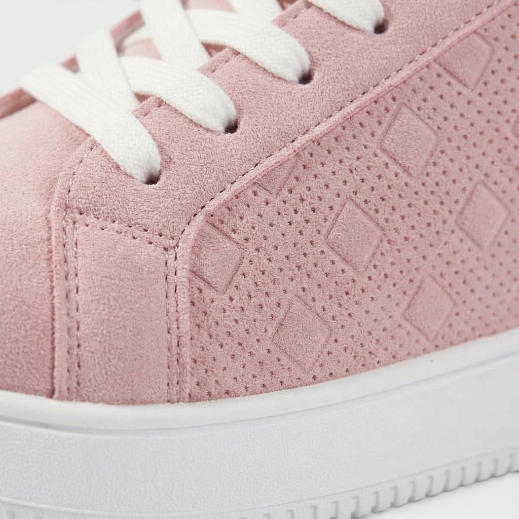 Baskets Basses à Lacets Confort Pied Large en Suède Microfibre – Marche & Quotidien Femme