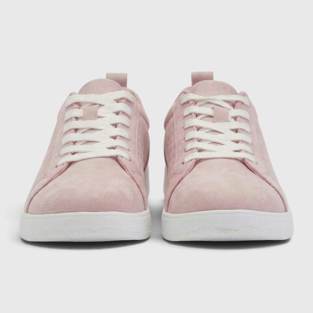 Baskets Basses à Lacets Confort Pied Large en Suède Microfibre – Marche & Quotidien Femme