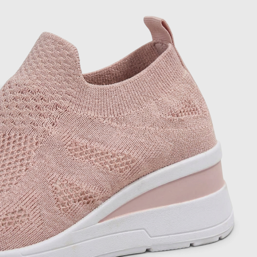 Baskets Compensées Slip-On en Maille Tricotée Respirante – Légèreté, Confort & Marche Femme