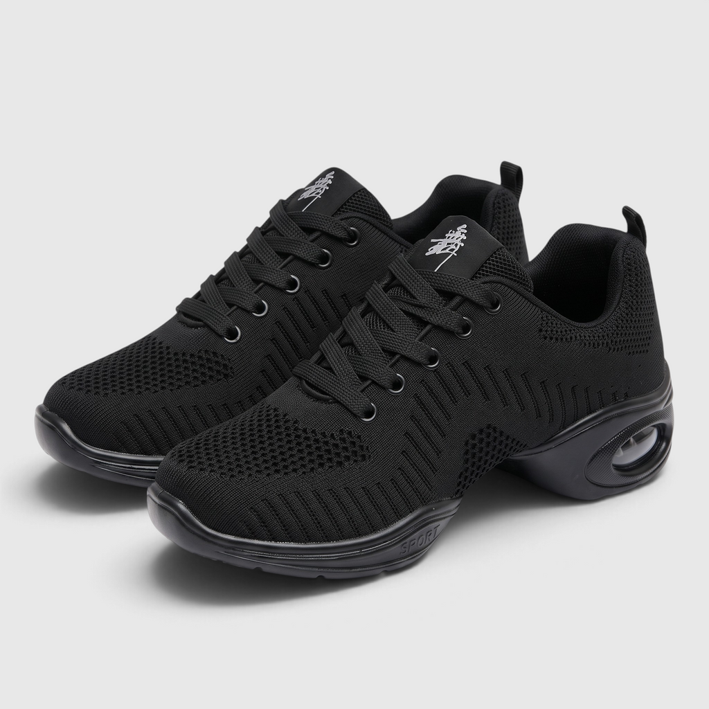 Baskets de danse femme en maille respirante à coussin d'air – Chaussures légères et souples à semelle scindée pour jazz, hip-hop, fitness et aérobic