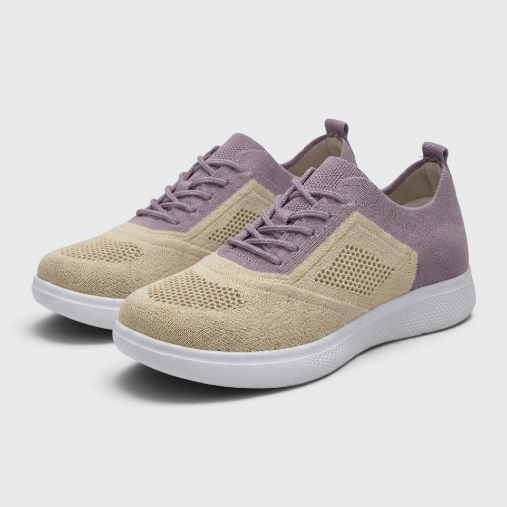 Baskets de marche en maille respirante pour femme – Sneakers bicolores légères, souples et confortables pour le quotidien et les voyages