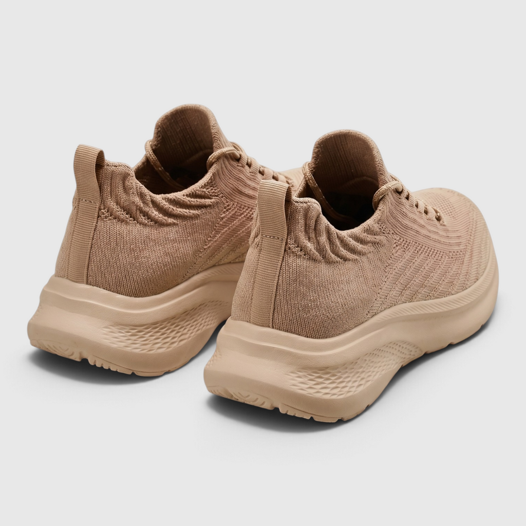 Baskets femme en maille stretch pieds larges – Chaussures de marche confortables à enfiler avec boîte à orteils large et semelle plateforme amortissante