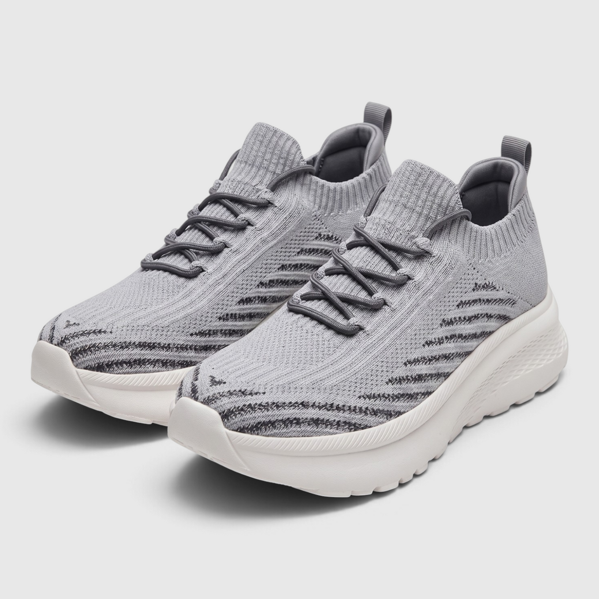Baskets femme en maille stretch pieds larges – Chaussures de marche confortables à enfiler avec boîte à orteils large et semelle plateforme amortissante