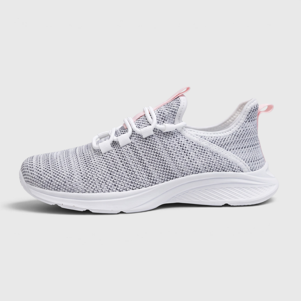 Baskets femme légères en maille chaussette à lacets élastiques – Chaussures de marche et running souples à semelle amortissante