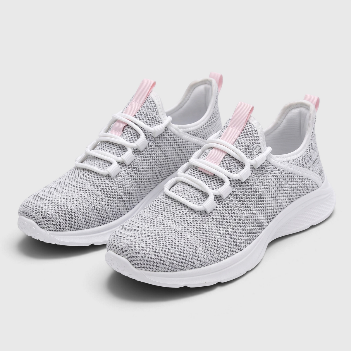 Baskets femme légères en maille chaussette à lacets élastiques – Chaussures de marche et running souples à semelle amortissante