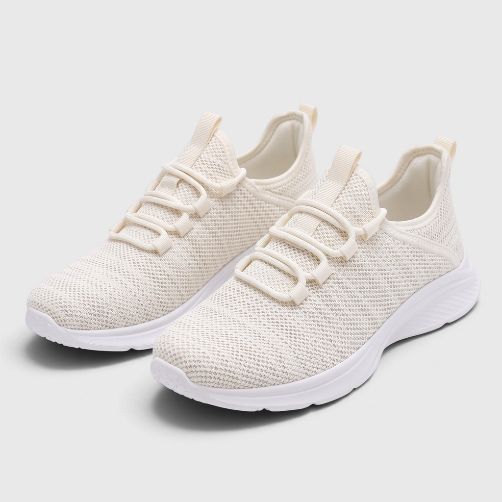 Baskets femme légères en maille chaussette à lacets élastiques – Chaussures de marche et running souples à semelle amortissante
