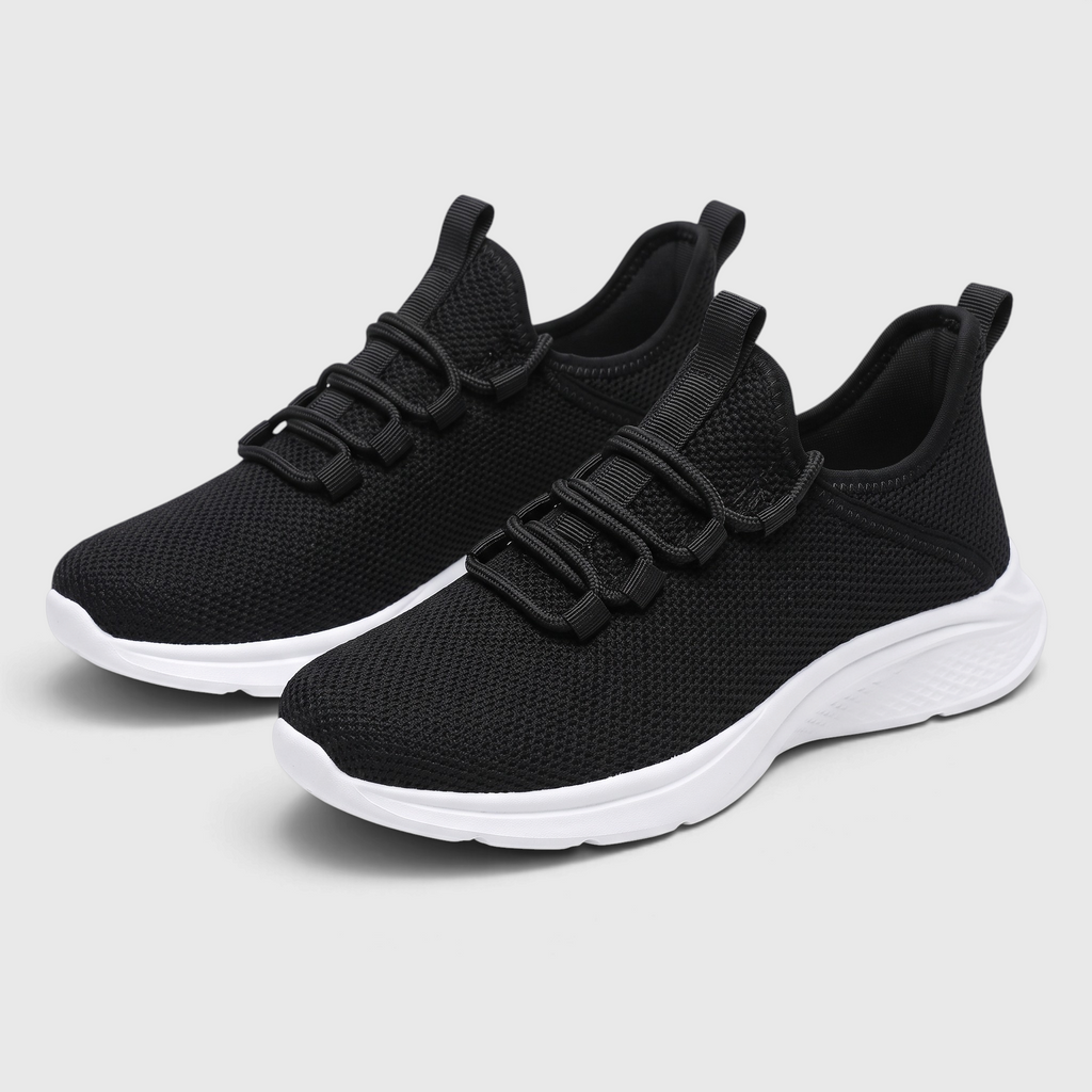 Baskets femme légères en maille chaussette à lacets élastiques – Chaussures de marche et running souples à semelle amortissante