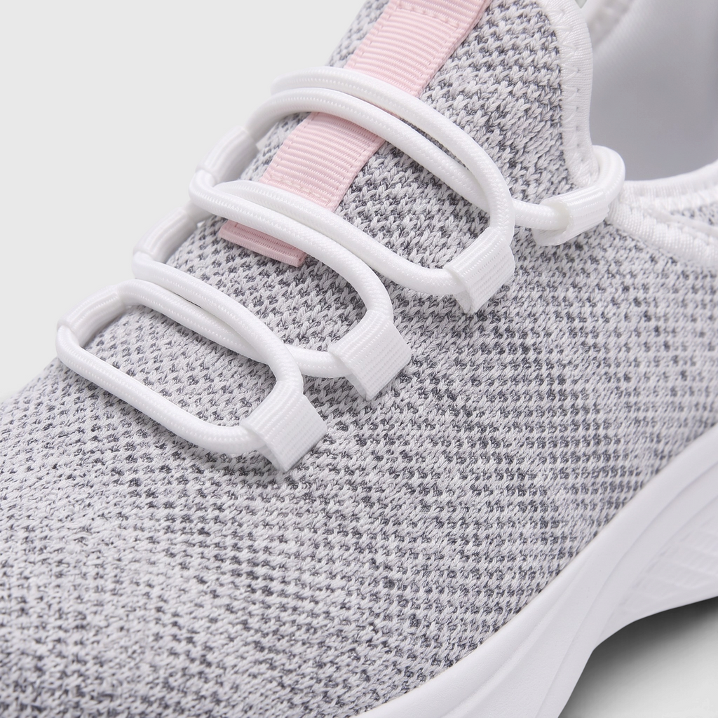 Baskets femme légères en maille chaussette à lacets élastiques – Chaussures de marche et running souples à semelle amortissante