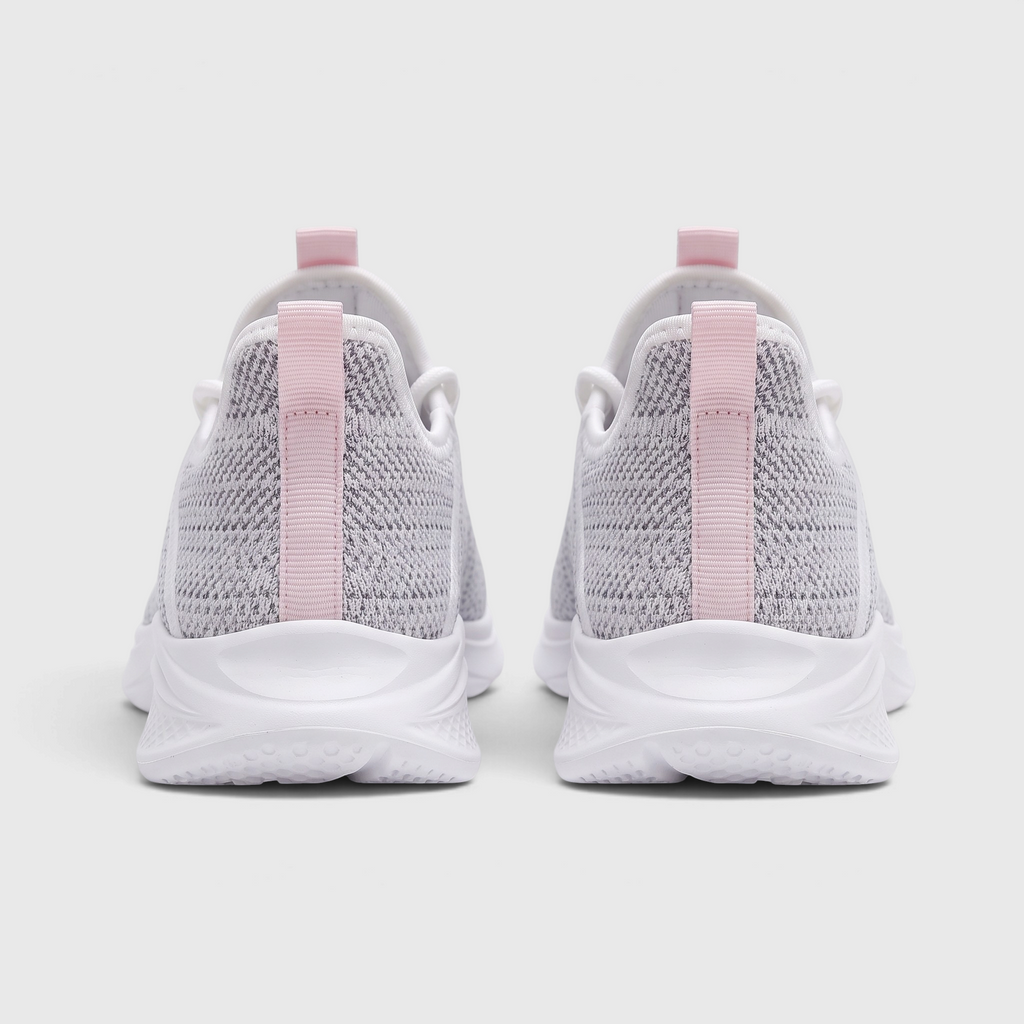Baskets femme légères en maille chaussette à lacets élastiques – Chaussures de marche et running souples à semelle amortissante