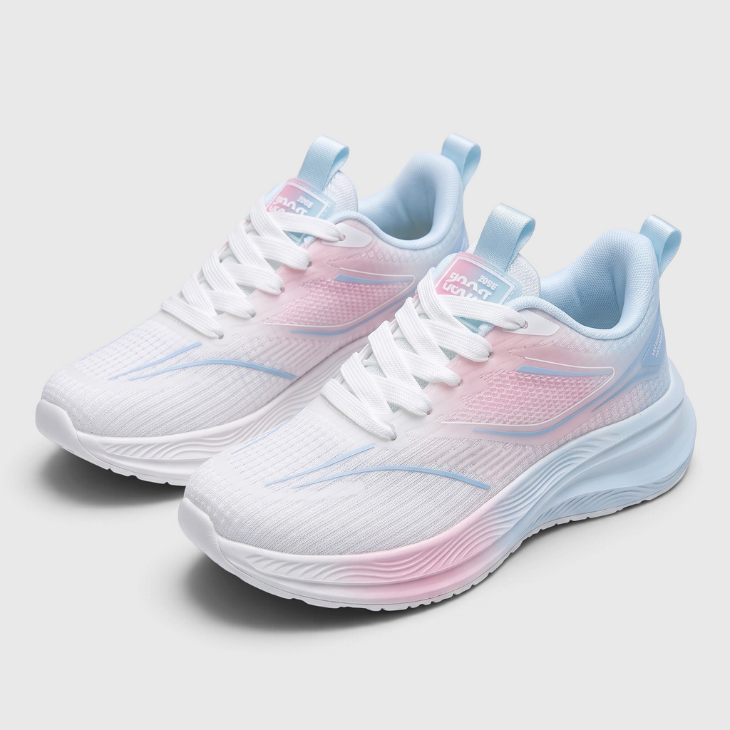 Baskets femme racing en mesh respirant dégradé – Chaussures de sport légères à semelle amortissante