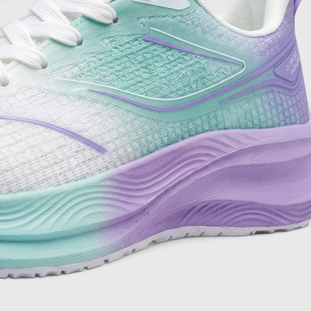 Baskets femme racing en mesh respirant dégradé – Chaussures de sport légères à semelle amortissante