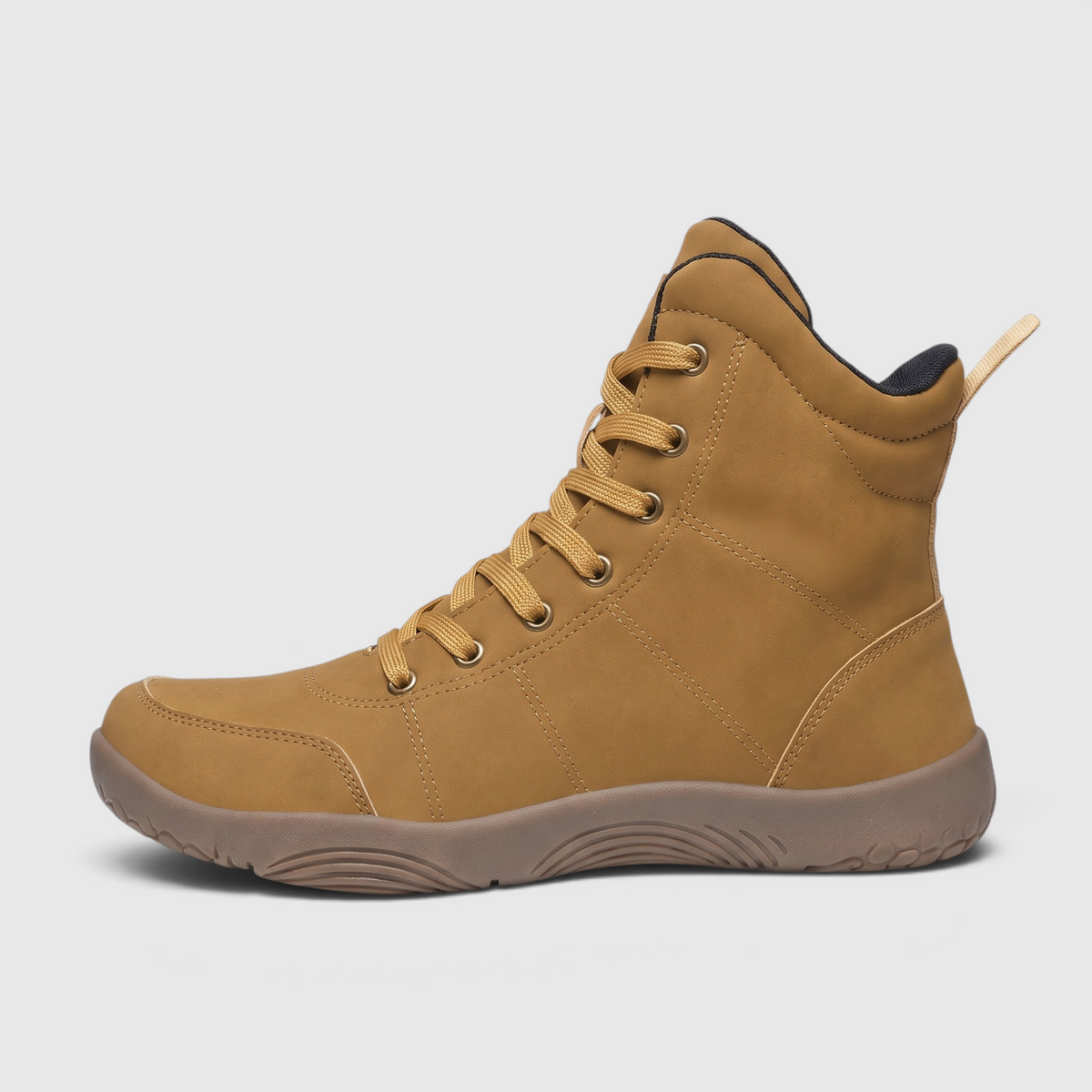 Bottines Montantes à Lacets Coupe Large en Cuir Microfibre – Confort Pieds Larges, Marche & Randonnée Femme