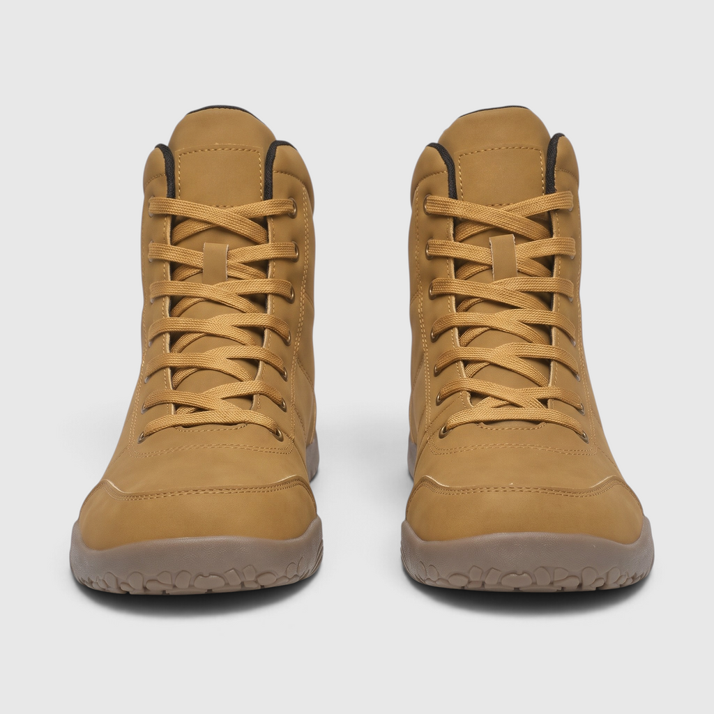 Bottines Montantes à Lacets Coupe Large en Cuir Microfibre – Confort Pieds Larges, Marche & Randonnée Femme
