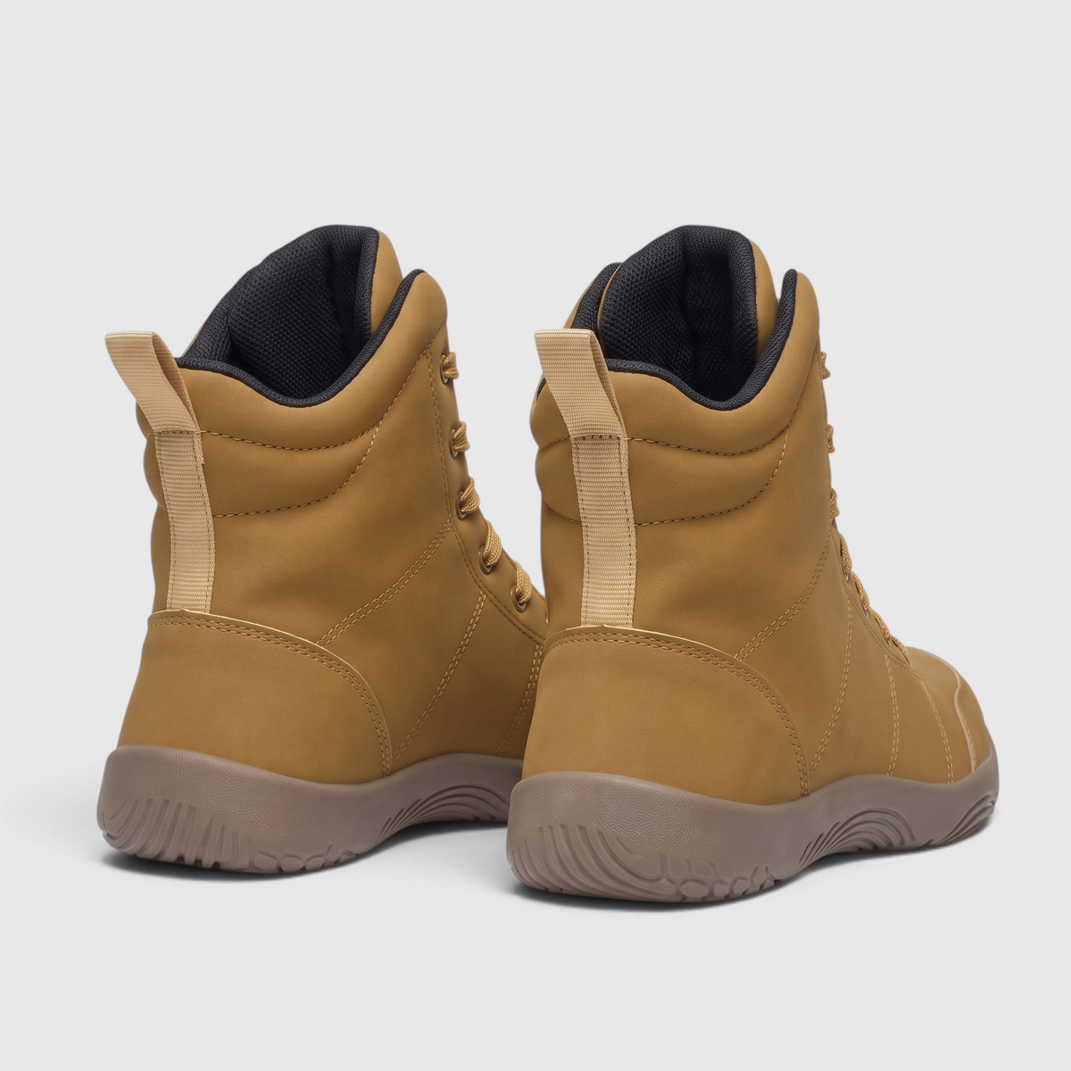 Bottines Montantes à Lacets Coupe Large en Cuir Microfibre – Confort Pieds Larges, Marche & Randonnée Femme