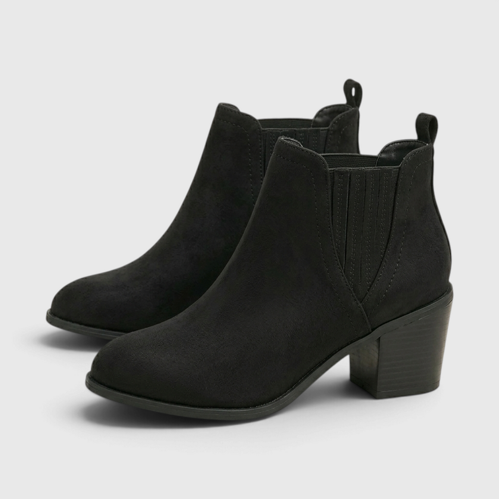 Bottines Western à Talon Bloc pour Femme – Style Chelsea Élastiqué Plissé & Confort Élégant