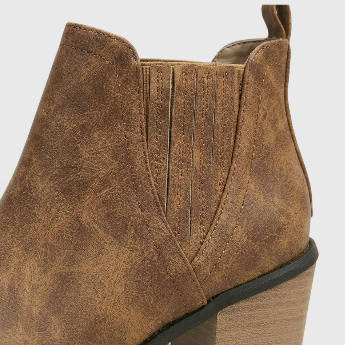 Bottines Western à Talon Bloc pour Femme – Style Chelsea Élastiqué Plissé & Confort Élégant