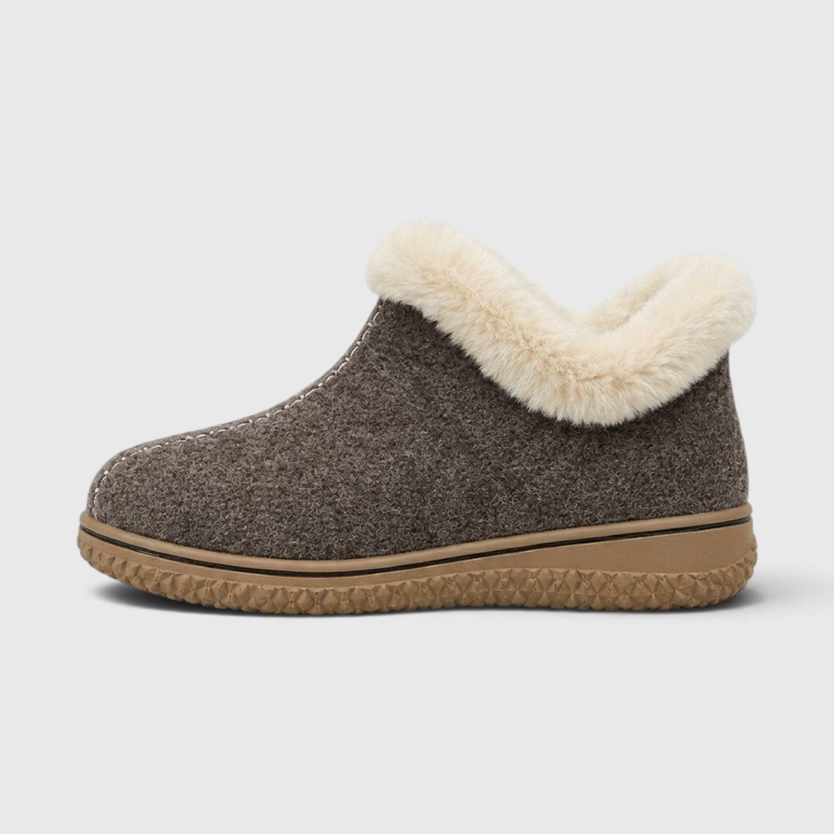 Bottines d'Hiver Fourrées en Feutre de Laine pour Femme – Chaussons Chauds Intérieur & Extérieur