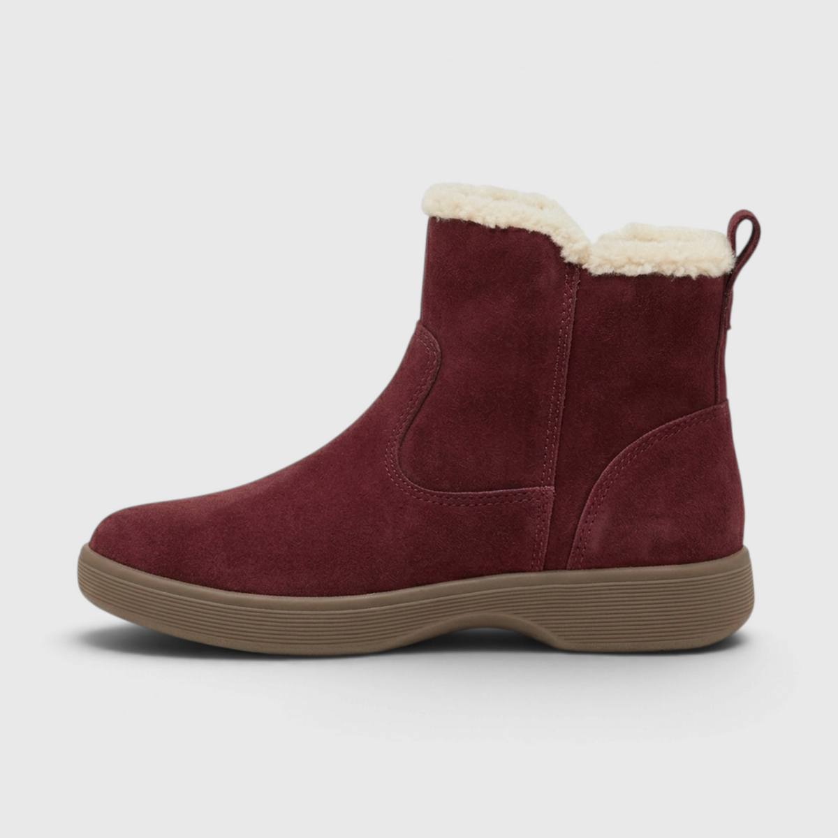 Bottines d'Hiver Fourrées en Cuir Suédé à Bordure Peluche & Zip Latéral – Chaleur & Confort Femme
