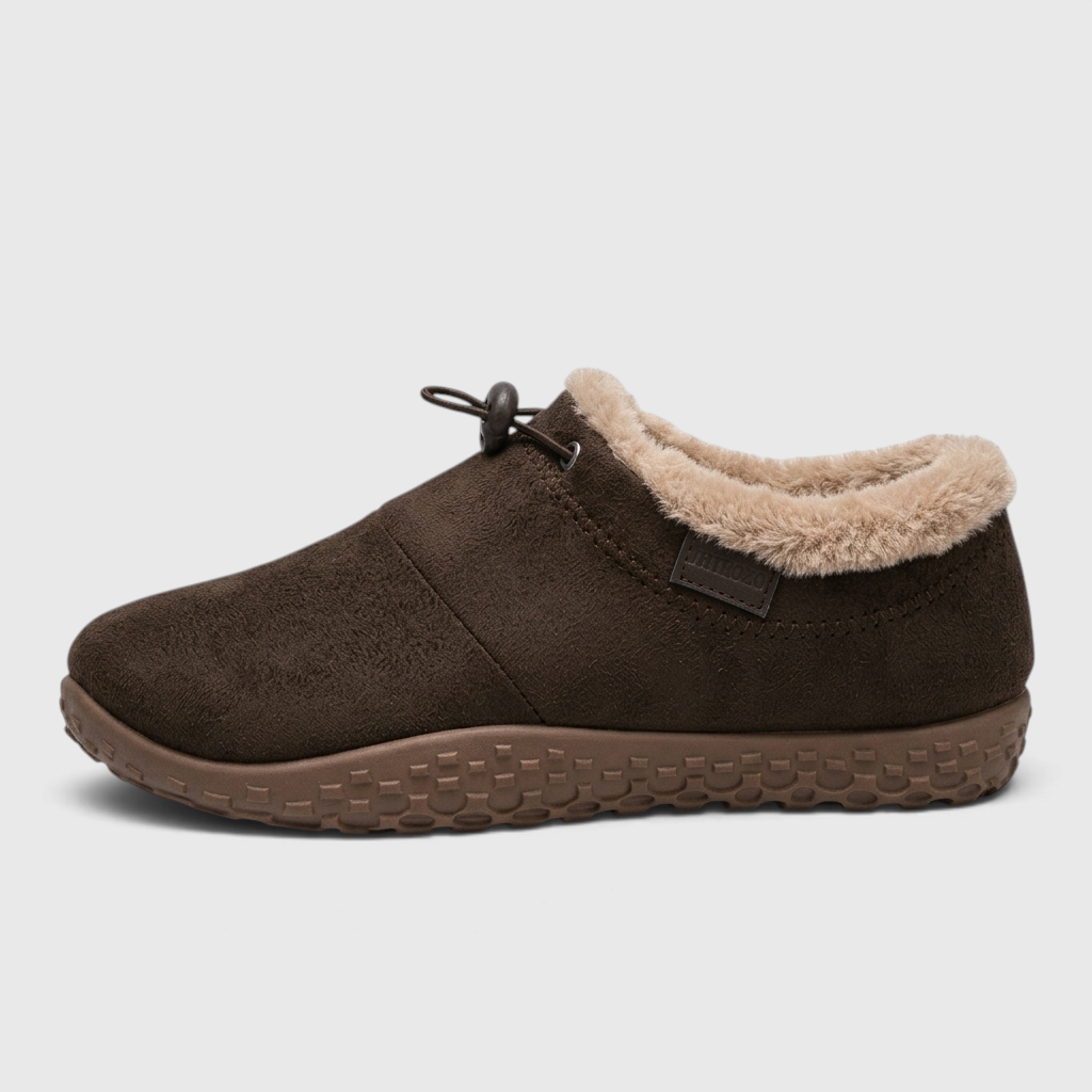 Bottines d'Hiver Fourrées Slip-On à Cordon Ajustable pour Femme — Confort Thermique & Semelle Antidérapante