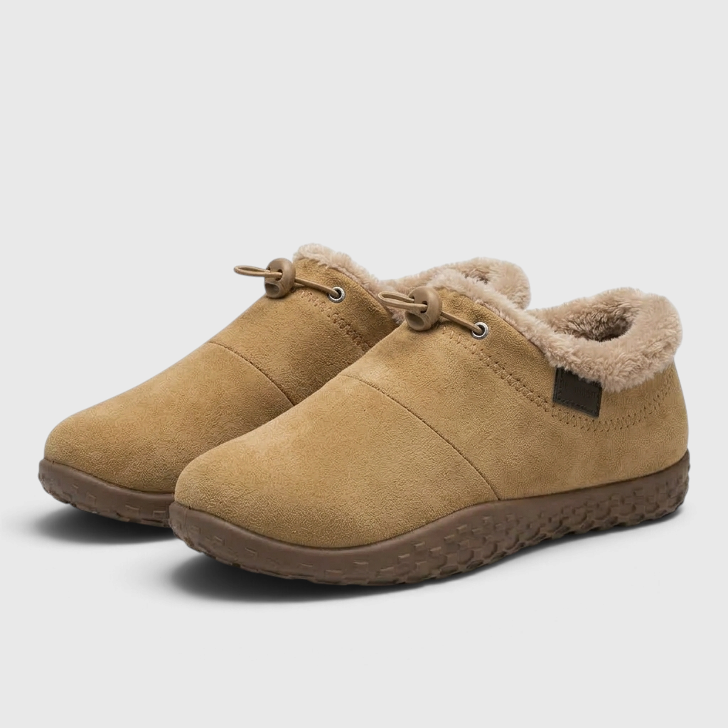 Bottines d'Hiver Fourrées Slip-On à Cordon Ajustable pour Femme — Confort Thermique & Semelle Antidérapante