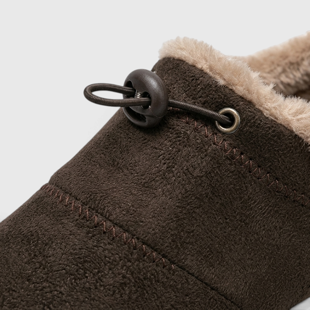 Bottines d'Hiver Fourrées Slip-On à Cordon Ajustable pour Femme — Confort Thermique & Semelle Antidérapante