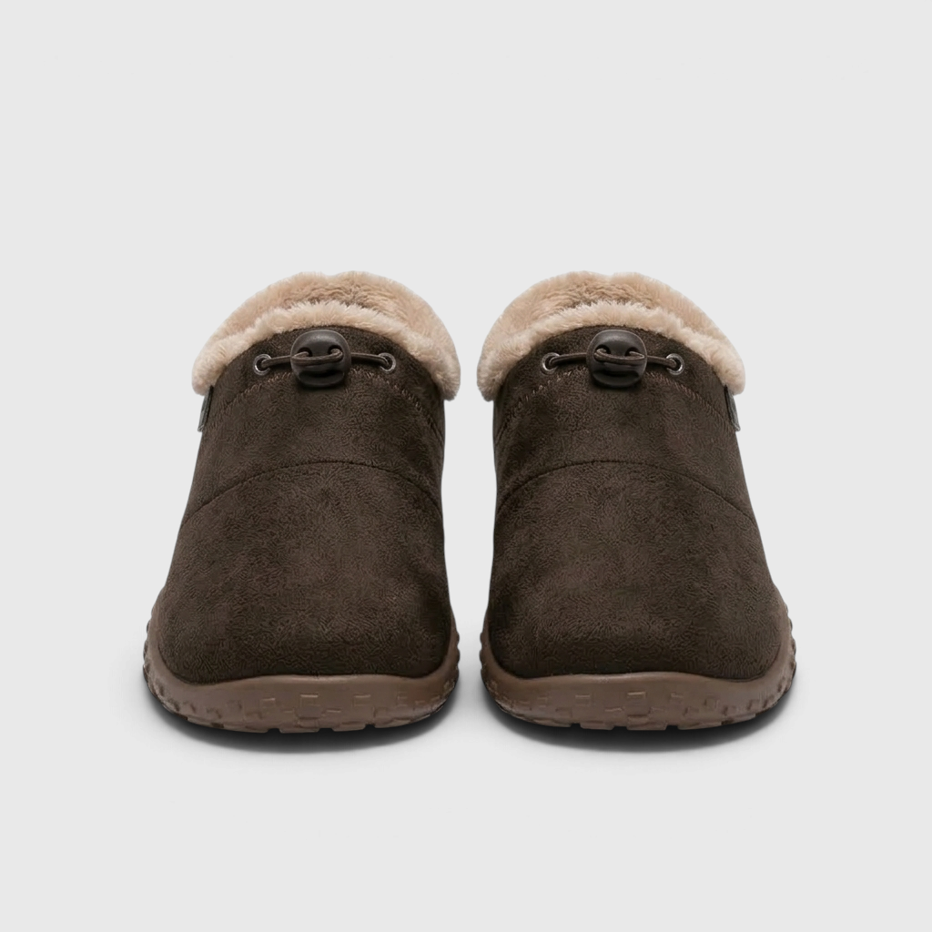 Bottines d'Hiver Fourrées Slip-On à Cordon Ajustable pour Femme — Confort Thermique & Semelle Antidérapante