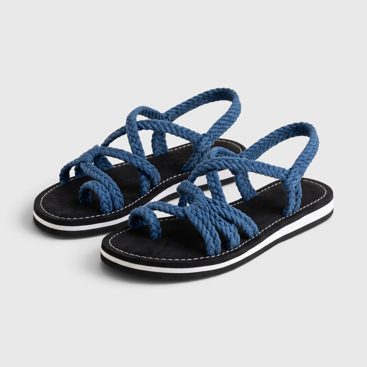 Sandales Plates Tressées Bohème pour Femme – Nu-Pieds d'Été Confortables & Respirants