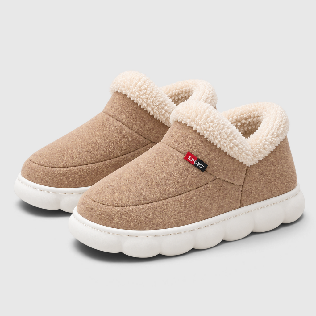 Pantoufles Fourrées Femme & Homme – Chaussons Chauds d’Hiver à Semelle Souple