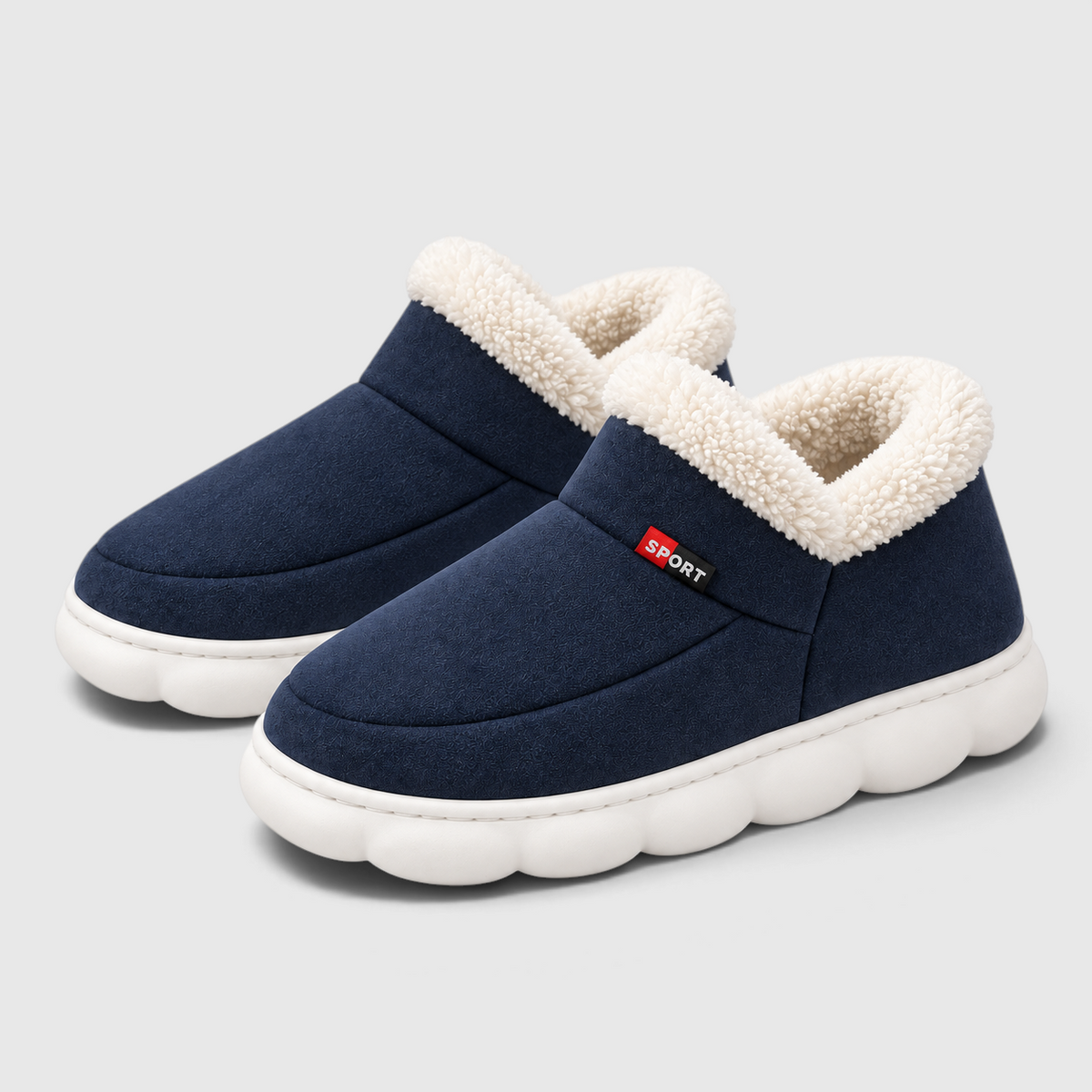 Pantoufles Fourrées Femme & Homme – Chaussons Chauds d’Hiver à Semelle Souple