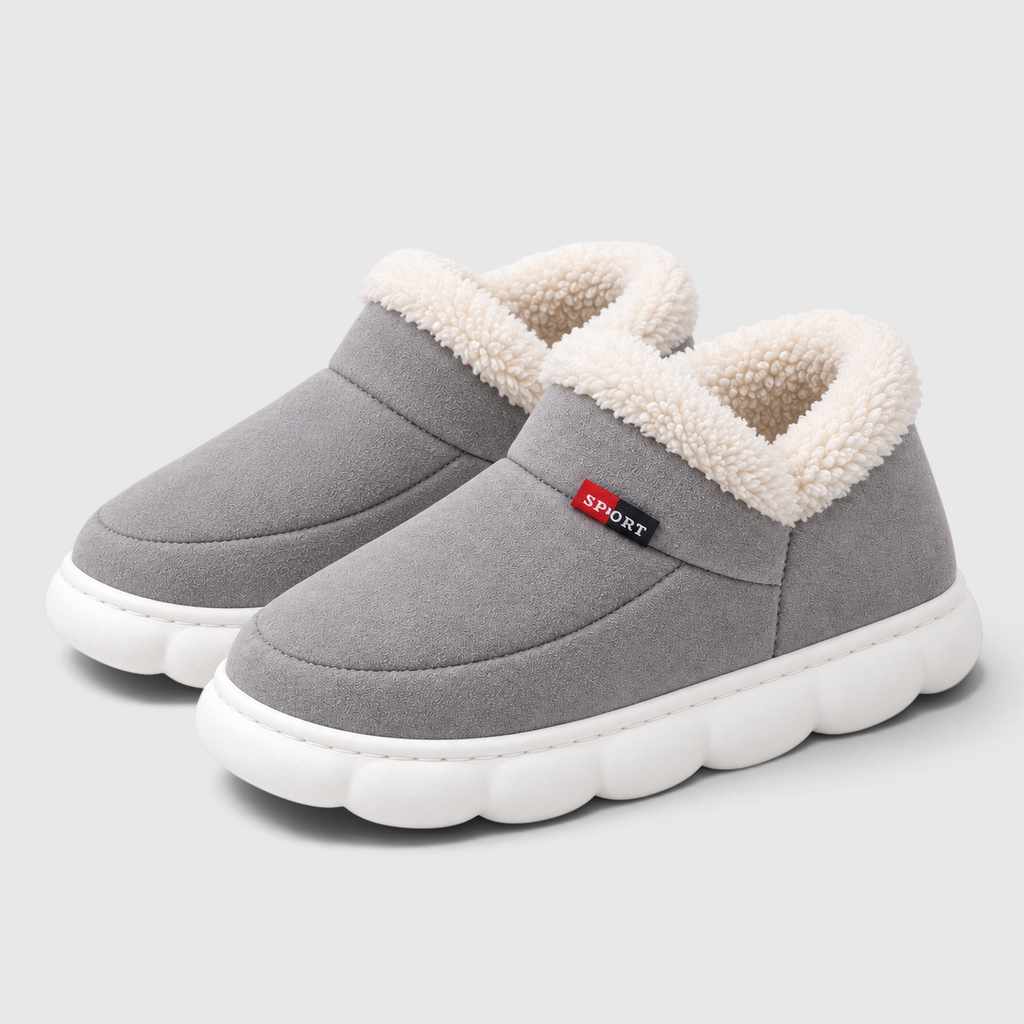 Pantoufles Fourrées Femme & Homme – Chaussons Chauds d’Hiver à Semelle Souple
