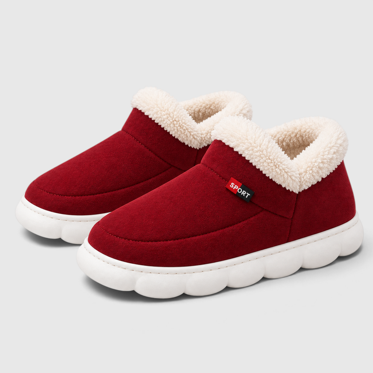 Pantoufles Fourrées Femme & Homme – Chaussons Chauds d’Hiver à Semelle Souple
