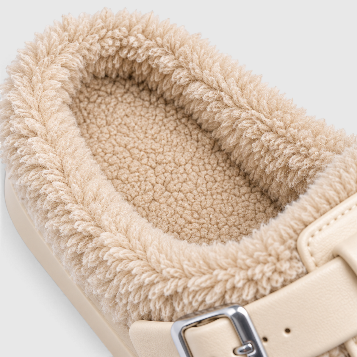Mules Fourrées Imperméables Femme – Chaussons EVA Chauds à Boucle, Semelle Épaisse Antidérapante