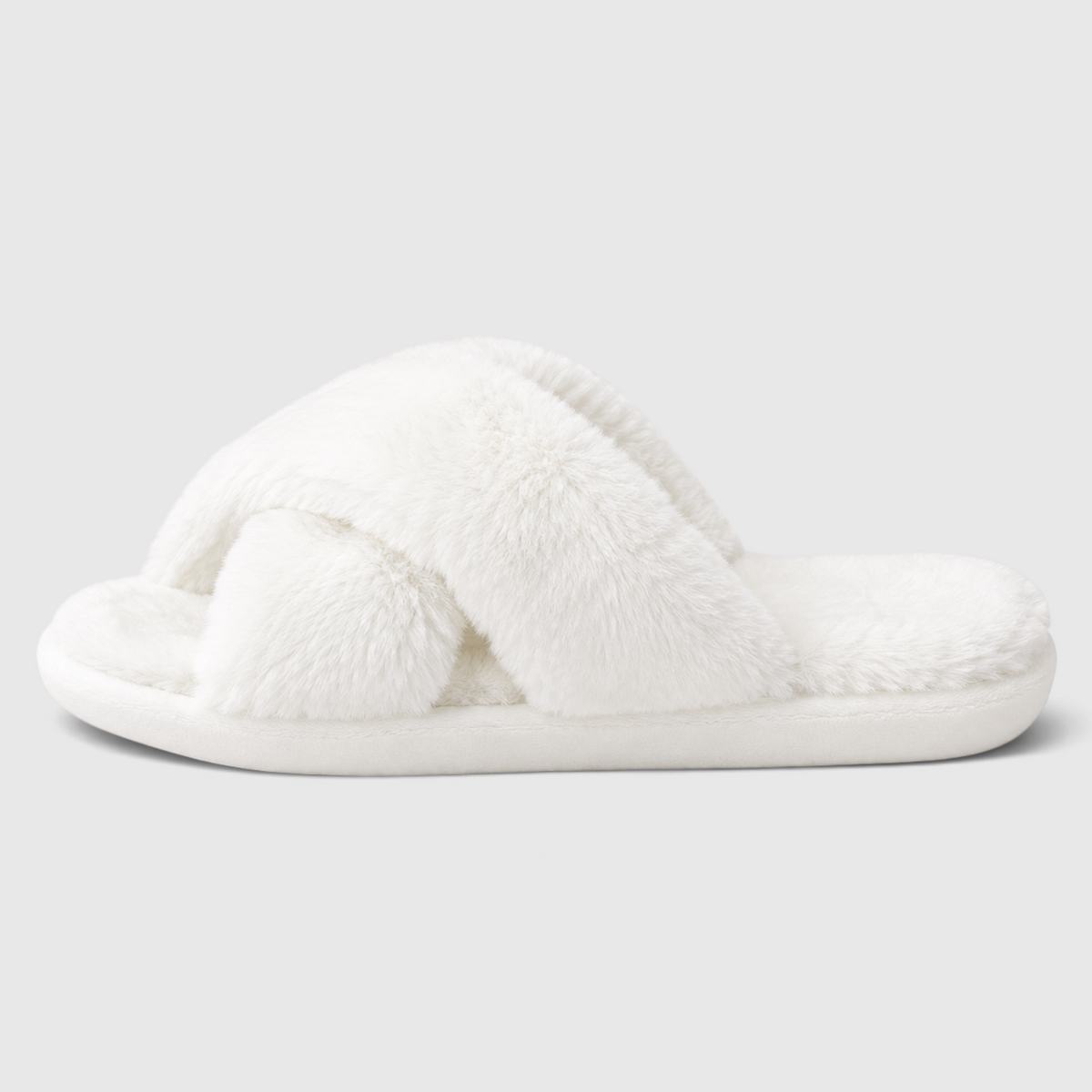 Chaussons Fourrés Croisés Femme – Mules Douces et Légères à Bout Ouvert, Semelle Antidérapante