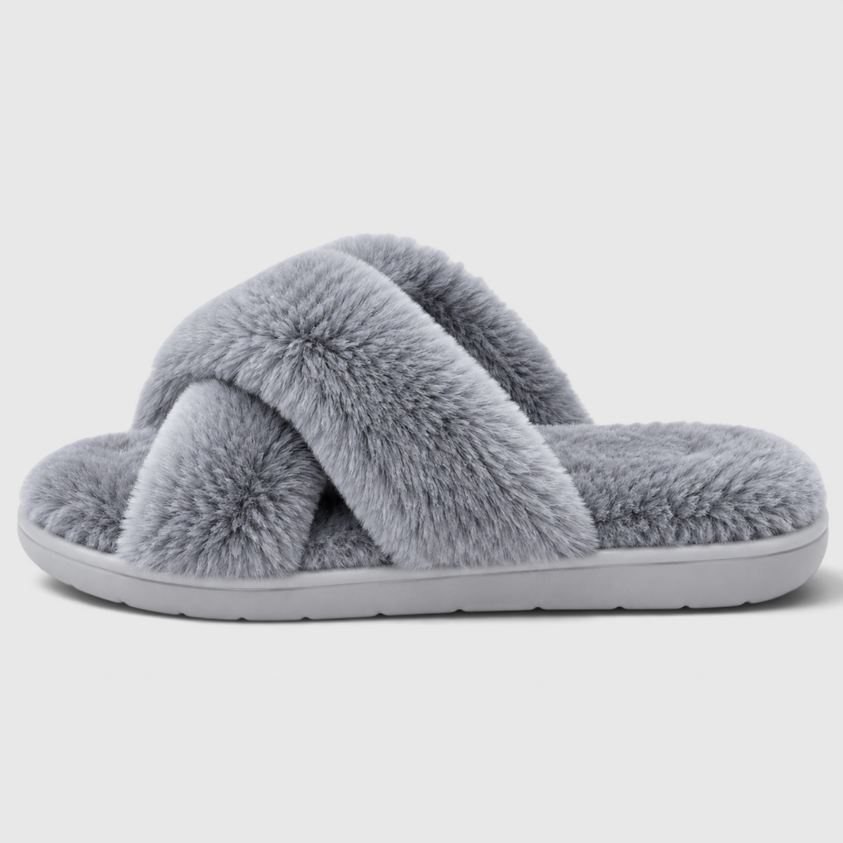 Chaussons Fourrés Croisés Femme – Mules Douces et Légères à Bout Ouvert, Semelle Antidérapante