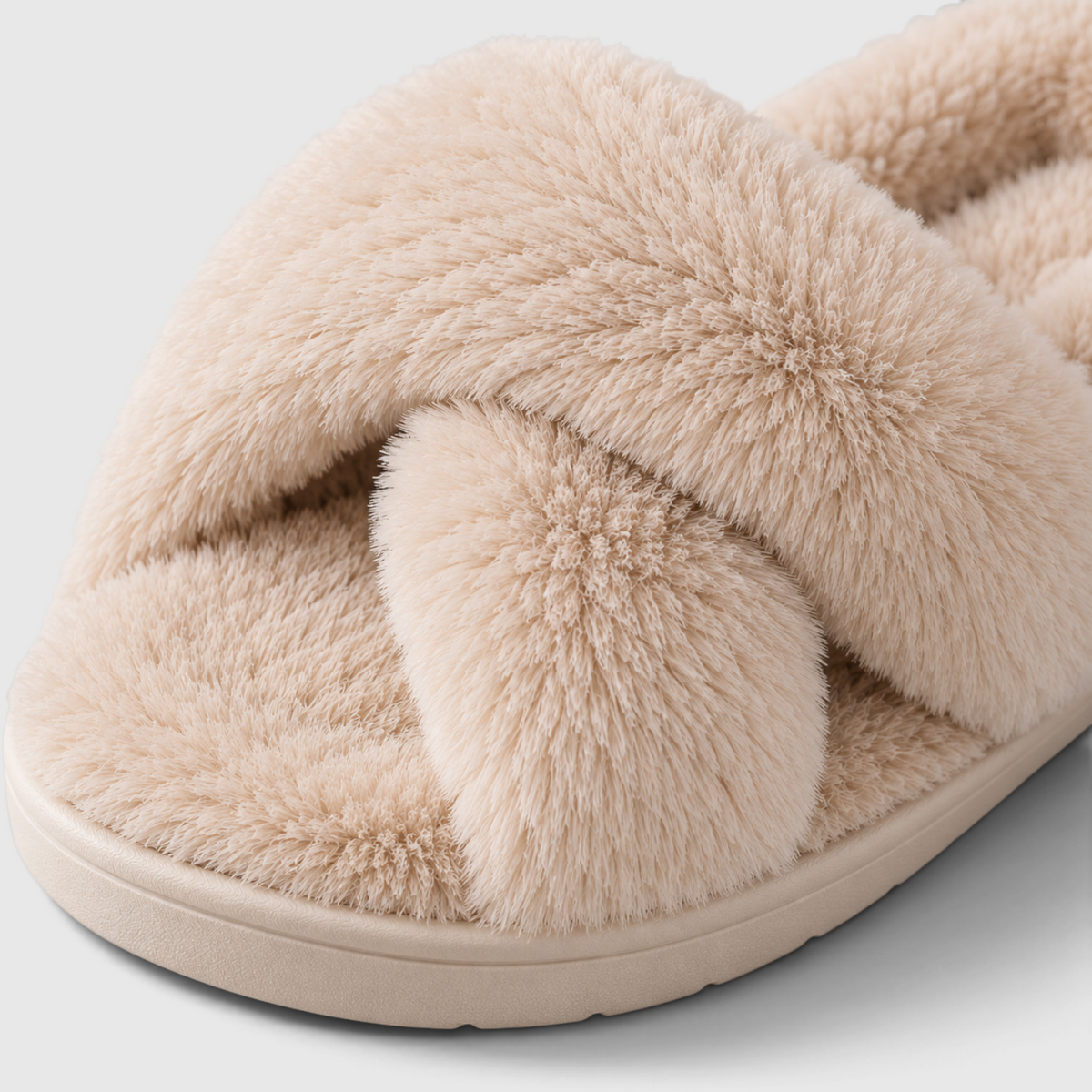 Chaussons Fourrés Croisés Femme – Mules Douces et Légères à Bout Ouvert, Semelle Antidérapante