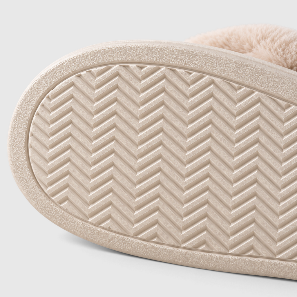 Chaussons Fourrés Croisés Femme – Mules Douces et Légères à Bout Ouvert, Semelle Antidérapante