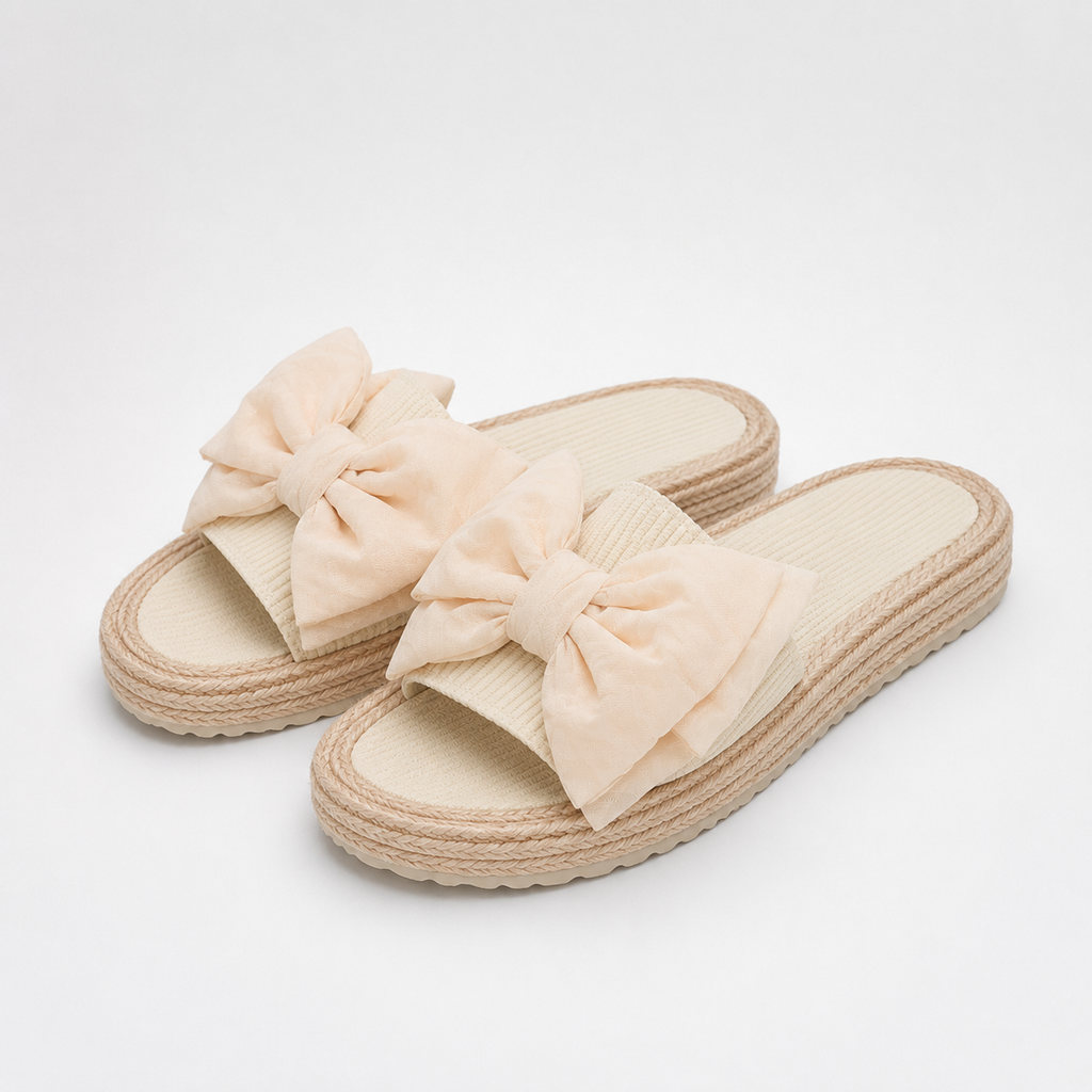 Espadrilles à plateforme et nœud pour femme – Sandales d'été décontractées