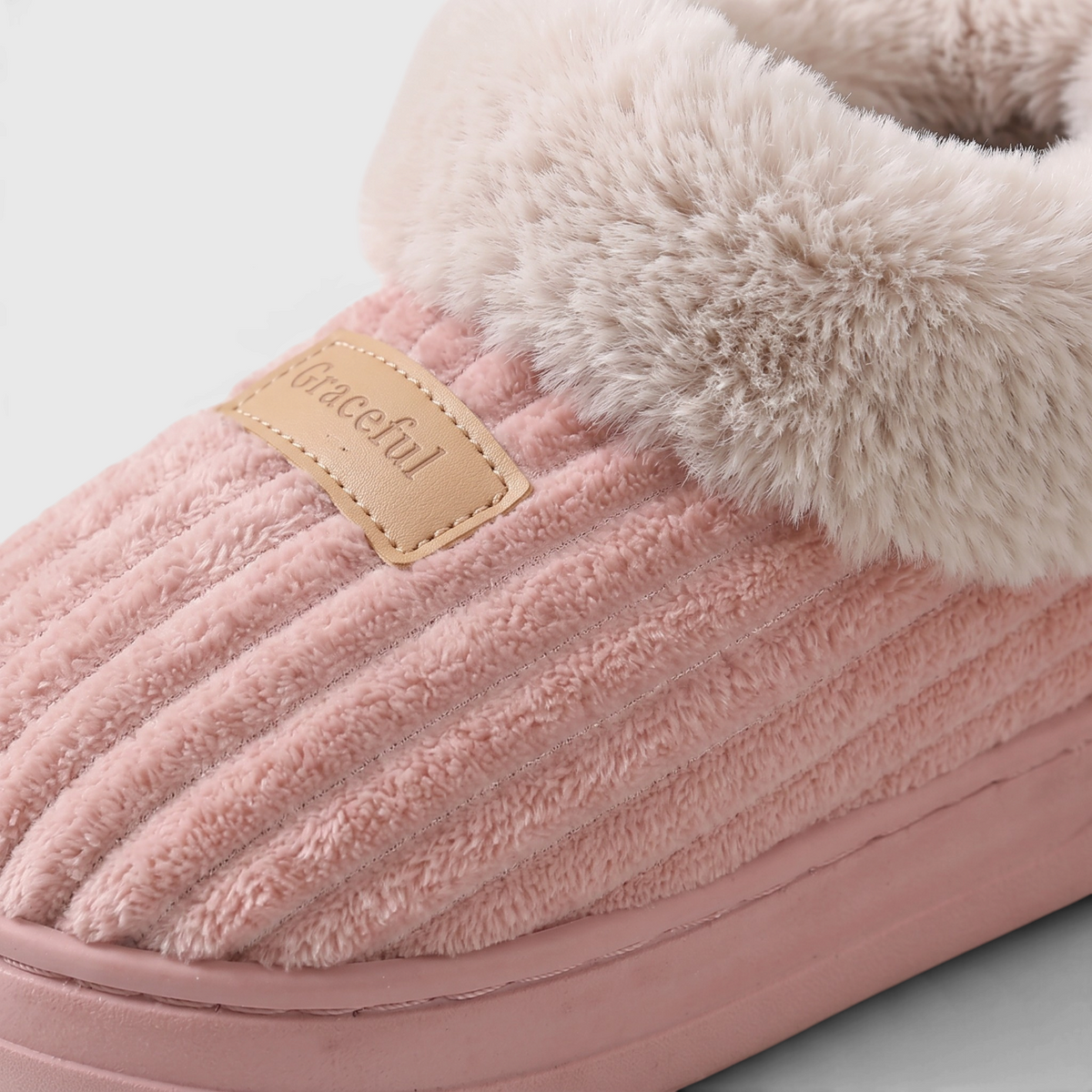 Chaussons Bottines Montants Fourrés en Velours Côtelé – Chaleur, Moelleux & Confort Hiver Femme