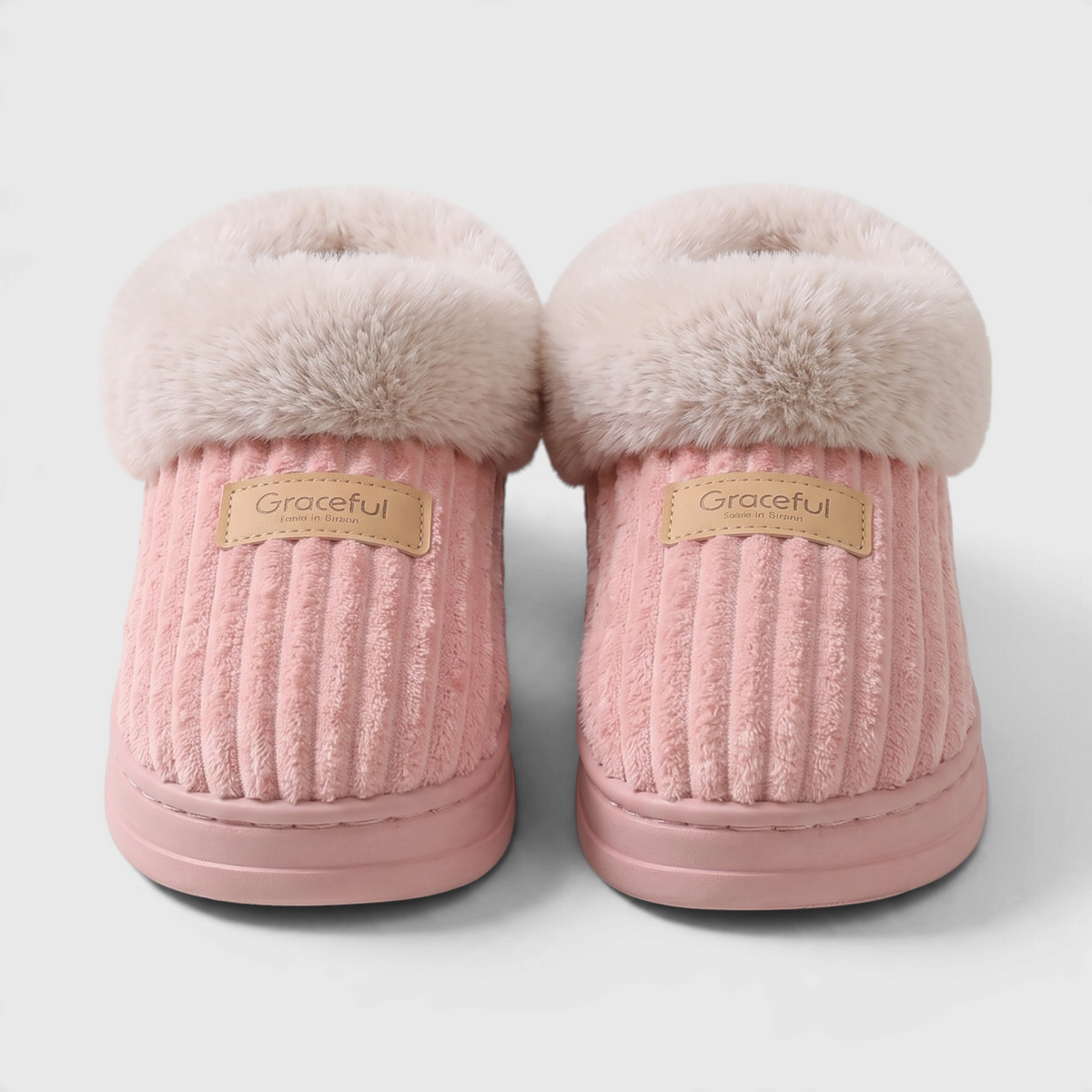 Chaussons Bottines Montants Fourrés en Velours Côtelé – Chaleur, Moelleux & Confort Hiver Femme
