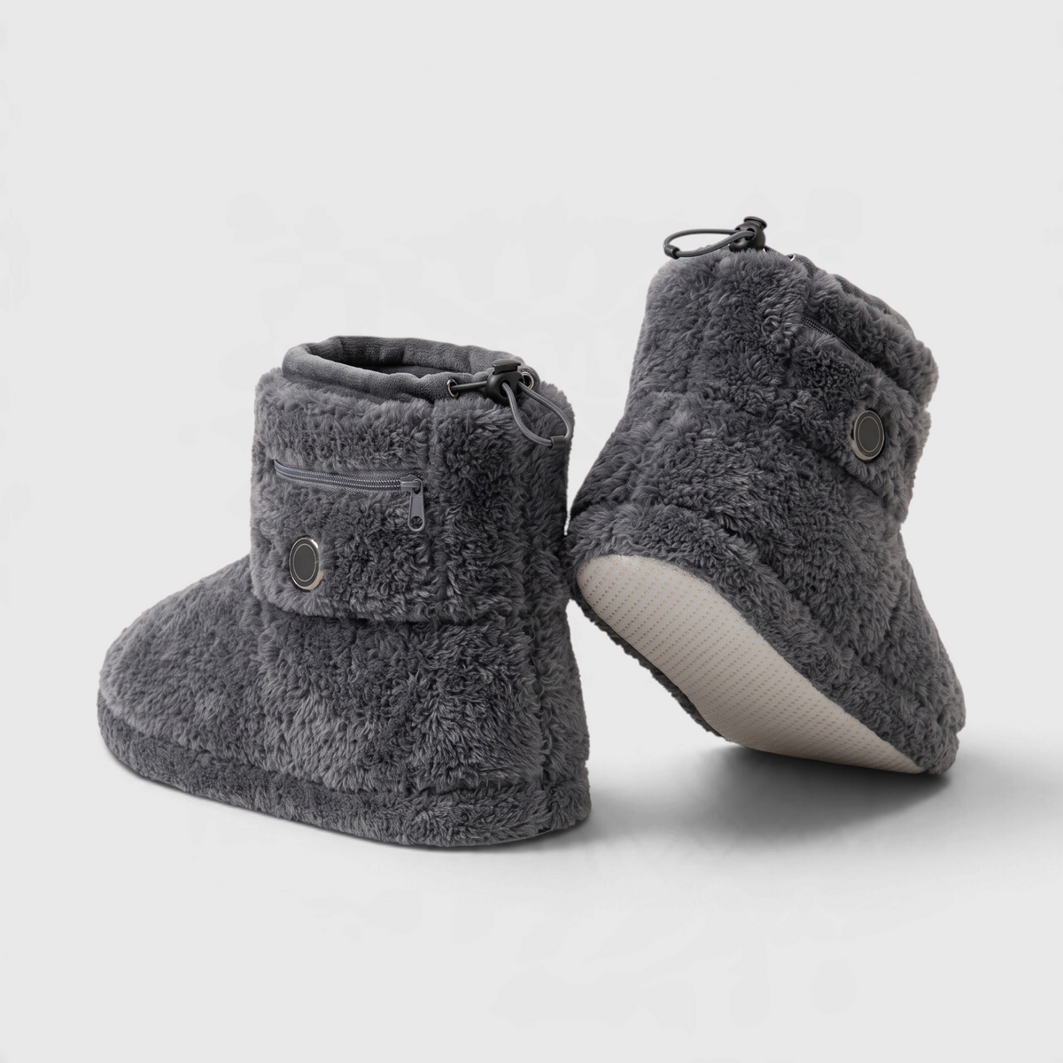 Chaussons Bottines Chauffants Électriques USB en Peluche – 5 Niveaux de Chaleur, Confort & Hiver Mixte