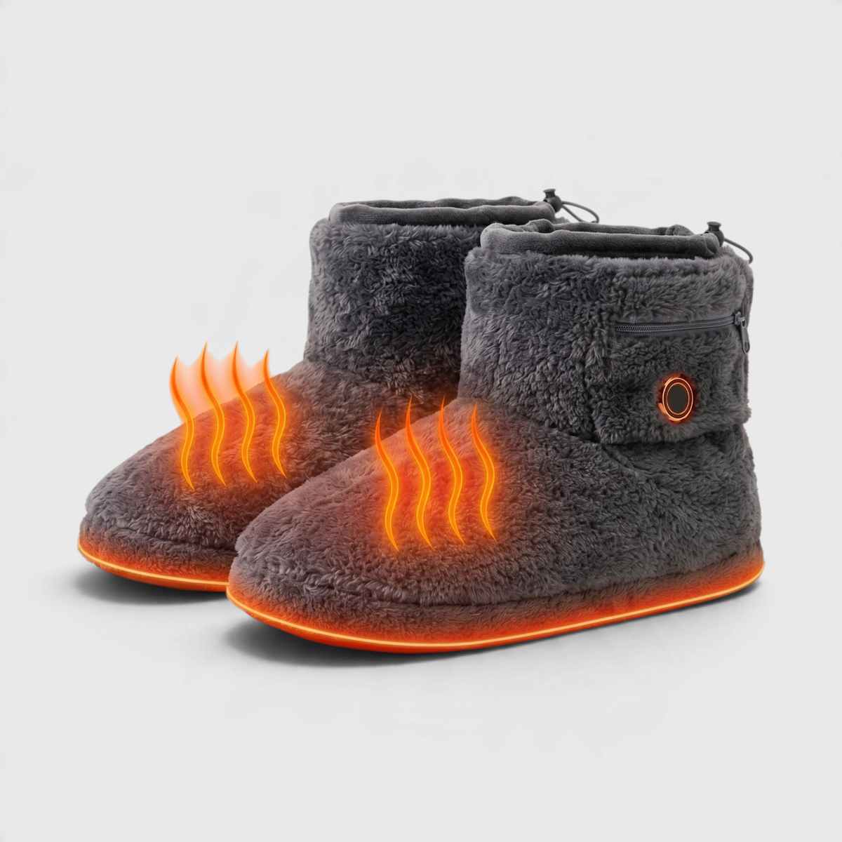 Chaussons Bottines Chauffants Électriques USB en Peluche – 5 Niveaux de Chaleur, Confort & Hiver Mixte