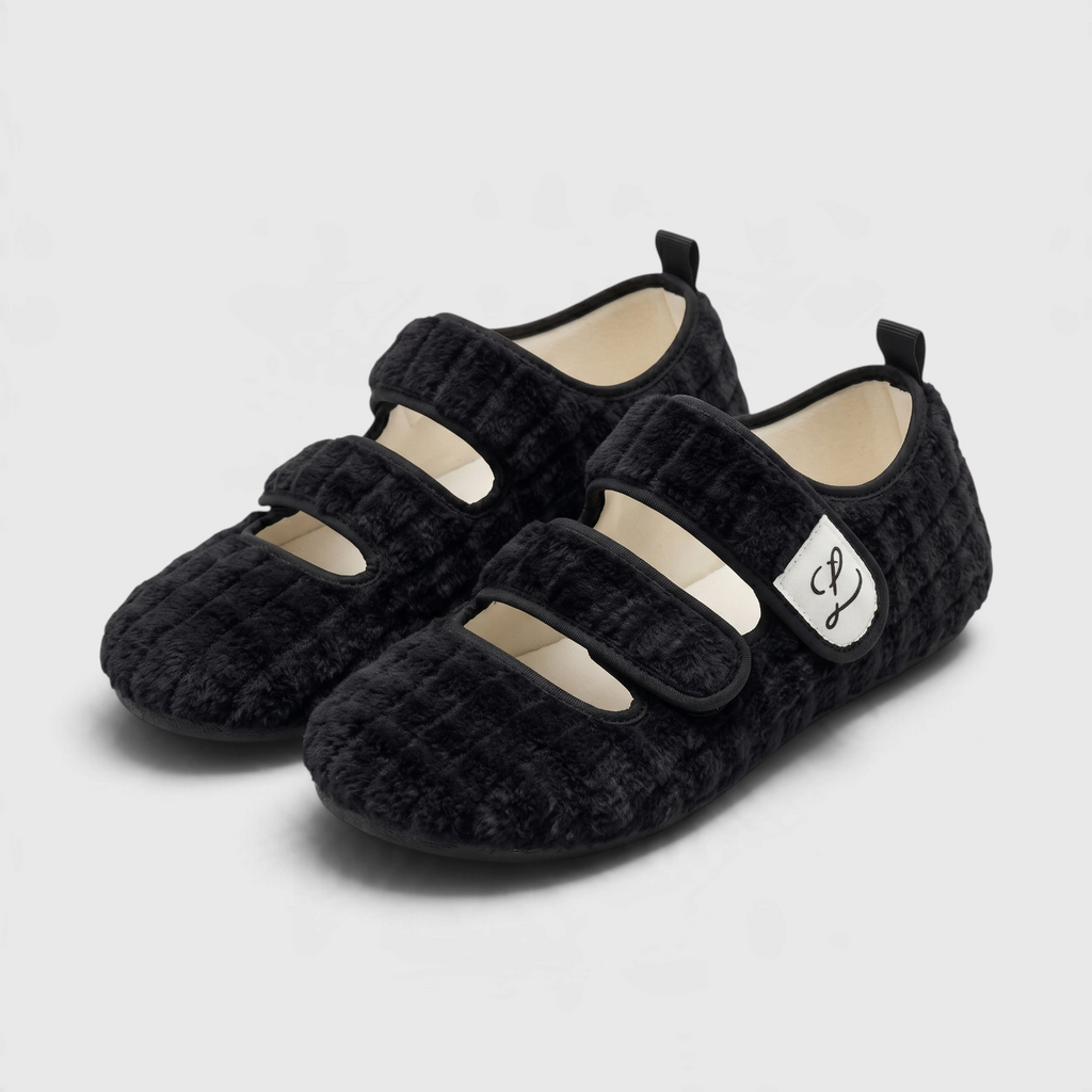 Chaussons Larges Toutes Saisons à Double Bride & Semelle Souple Antidérapante – Confort Pieds Sensibles