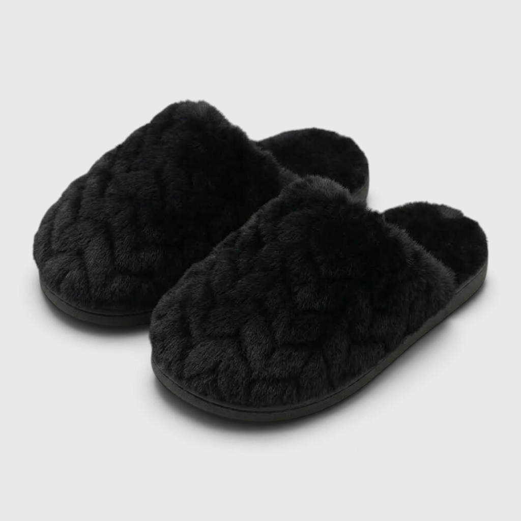 Chaussons Mules en Fausse Fourrure Pelucheuse Tressée – Douceur, Chaleur & Confort Maison Femme